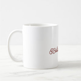 Caneca De Café Flores de Borboleta Brancas de Borgonha Vermelho