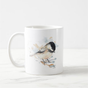 Caneca De Café Flores de Cadeias de Água Chickadee