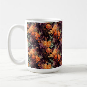 CANECA DE CAFÉ FLORES DE CAIXA DE ROCOCO VERDE DE LARANJA