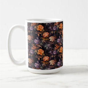 CANECA DE CAFÉ FLORES DE CAIXA DE ROCOCO VERDE DE LARANJA