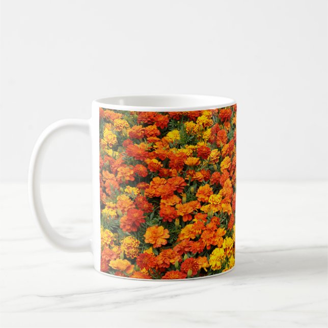 Caneca De Café Flores de calêndula laranja (Esquerda)