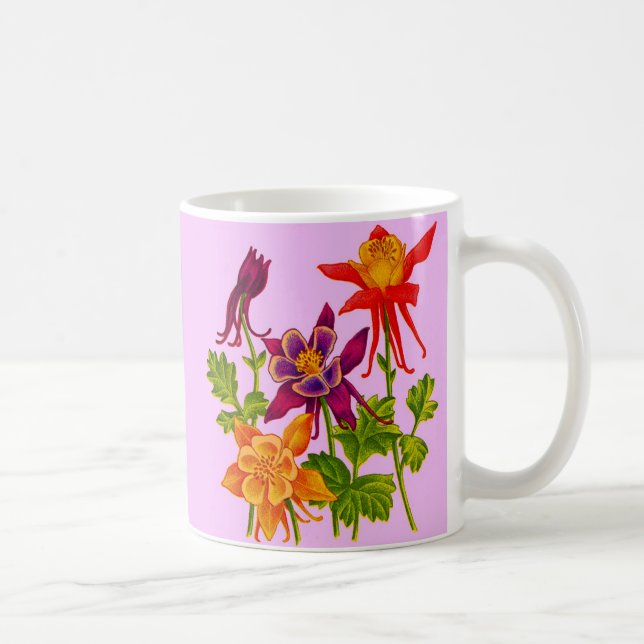 Caneca De Café flores de columbina (Direita)