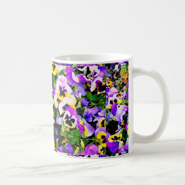 Caneca De Café flores de cor múltipla (Direita)