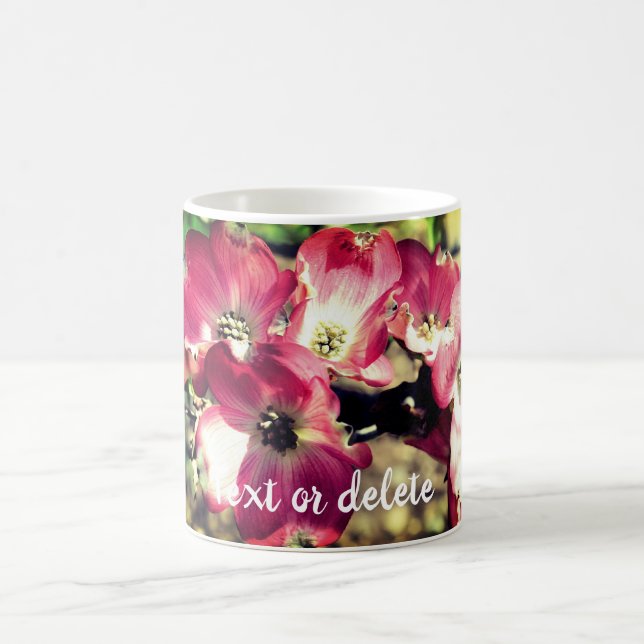 Caneca De Café Flores de Dogwood Rosa Personalizadas (Centro)