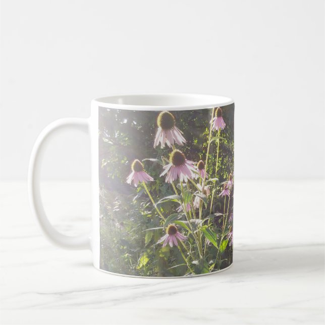 Caneca De Café Flores de Echinacea ao Sol (Esquerda)