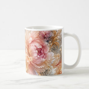 Caneca De Café Flores de Fantasia de Luxo
