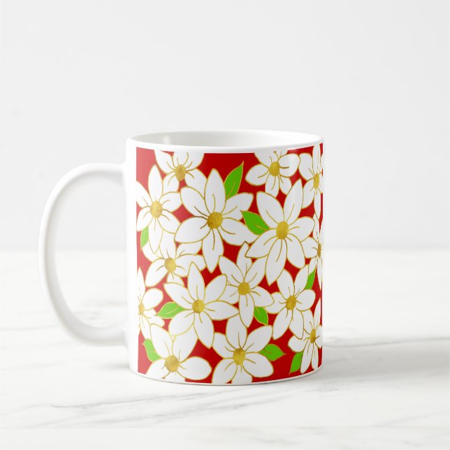 Caneca De Café Flores de Férias (Esquerda)