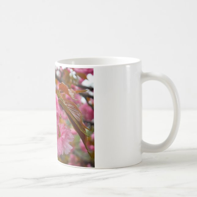 Caneca De Café Flores de Flor de Cereja Rosa Quente (Direita)