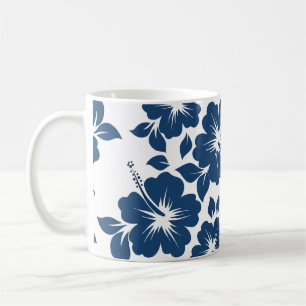 Caneca De Café Flores de Hibisco Azul Havaianos