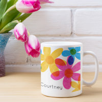 Flores de Hippie Brilhantes e Negrito Personalizad