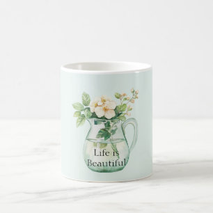 Caneca De Café Flores de Hortelã num Jarro de Água