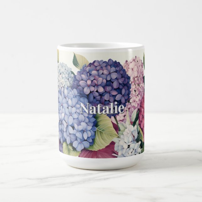 Caneca De Café Flores de Hortênsia Personalizadas (Centro)