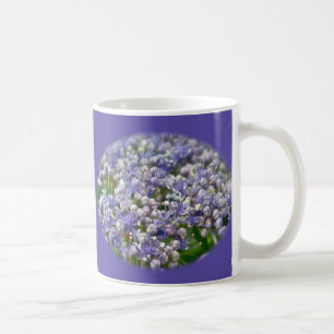 Caneca De Café Flores de Hydrangea de Boné Azul