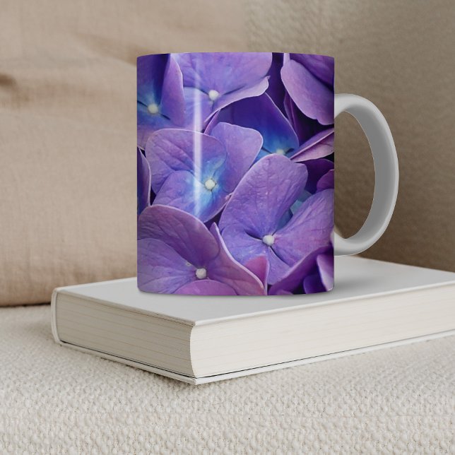 Caneca De Café Flores de Hydrangea Roxo (Purple Hydrangea Flowers Coffee Mug)