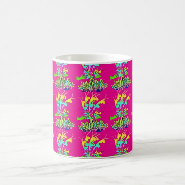 Caneca De Café Flores de Jardim Rosa Quente (Centro)