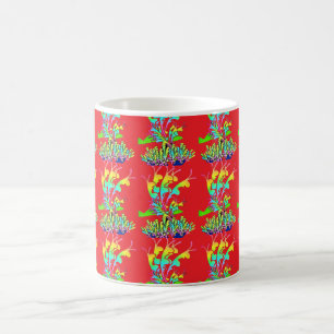 Caneca De Café Flores de Jardim Vermelho