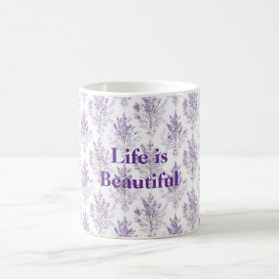 Caneca De Café Flores de Lavanda A Vida é Bela