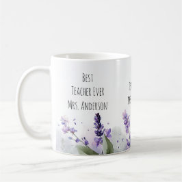 Caneca De Café Flores de Lavanda Personalizadas Agradecimento ao