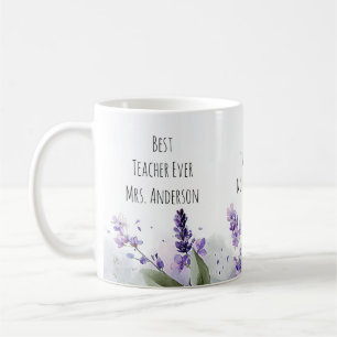 Caneca De Café Flores de Lavanda Personalizadas Agradecimento ao