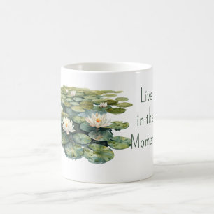 Caneca De Café Flores de Lótus de Almofada Verde