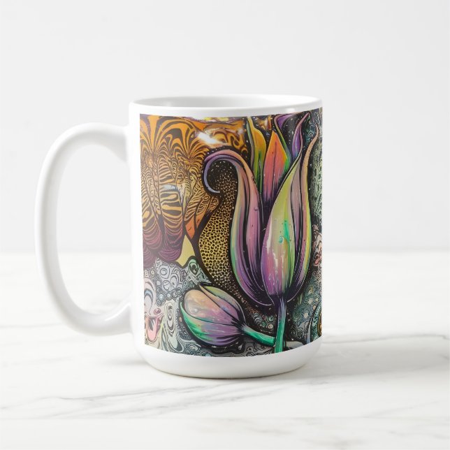 Caneca De Café Flores de Mandala (Esquerda)