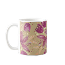 Flores de Maracujá, Aquarela Burgundy e Dourado