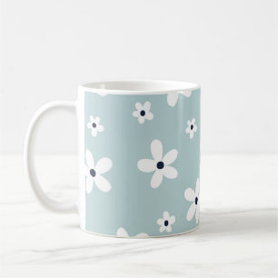 Caneca De Café Flores de Margarida Branca de Verão Boho