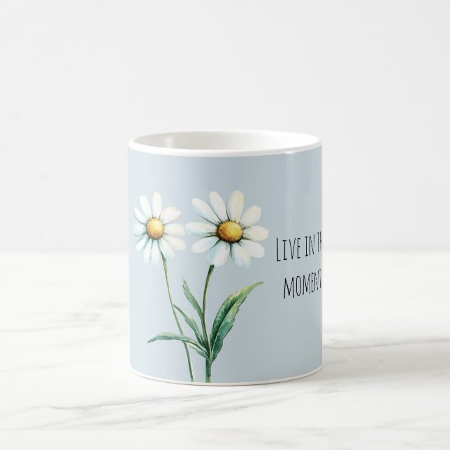 Caneca De Café Flores de Margarida Vivem no momento (Centro)