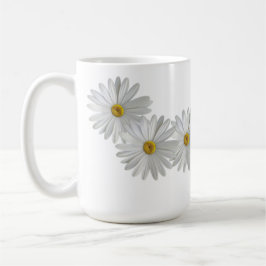 Caneca De Café Flores de Marguerite Branca