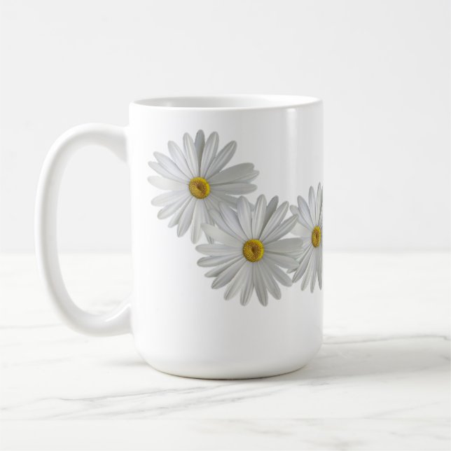Caneca De Café Flores de Marguerite Branca (Esquerda)