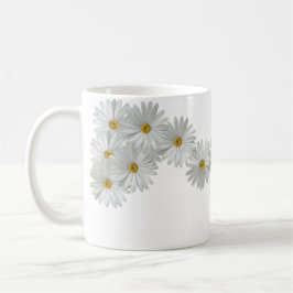 Caneca De Café Flores de Marguerite Branca