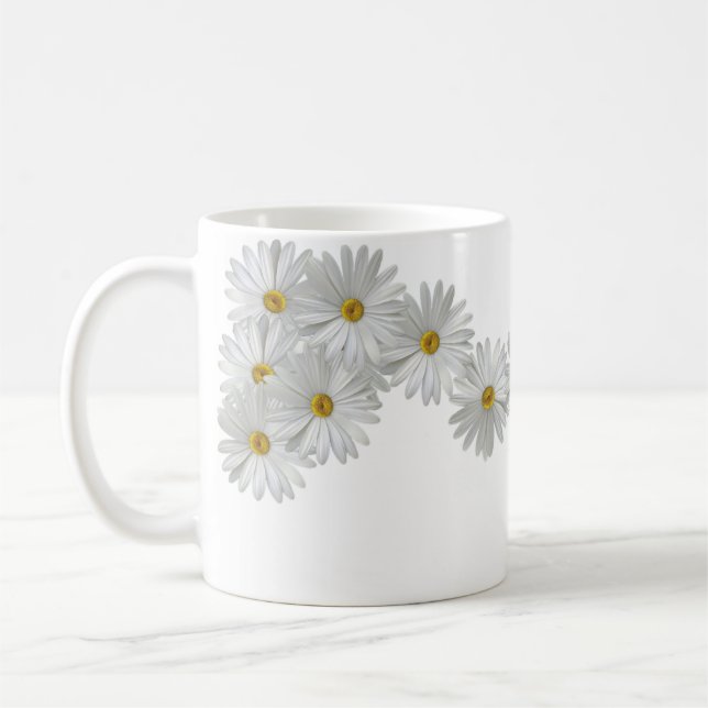 Caneca De Café Flores de Marguerite Branca (Esquerda)