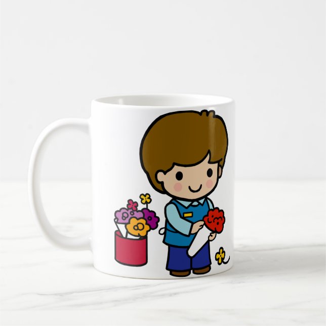 Caneca De Café Flores de Meninos Floristas (Esquerda)
