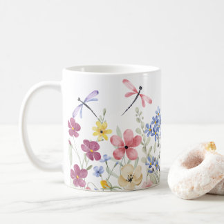 Caneca De Café Flores de Mola de Aquarela