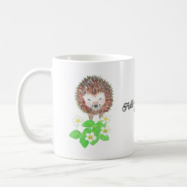 Caneca De Café Flores de Morango Personalizadas e Felizes (Esquerda)