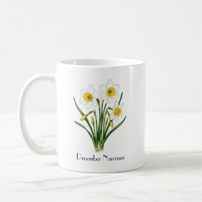 Caneca De Café Flores de Narciso de Dezembro (Esquerda)