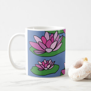 Caneca De Café Flores de Nenúfar
