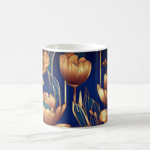 Caneca De Café Flores de ouro