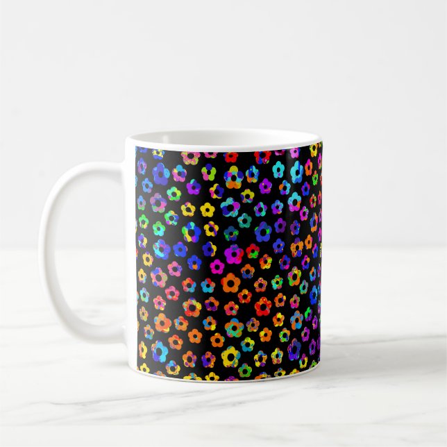 Caneca De Café Flores de Paint Splatter (Esquerda)