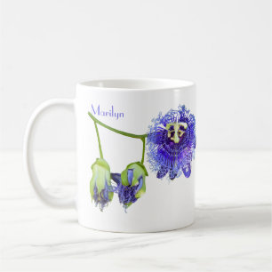Caneca de Café Flores de Paixão Roxas