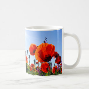 Caneca De Café Flores de Papagaios Vermelhos Selvagens