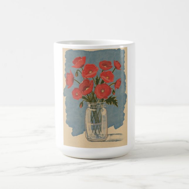 Caneca De Café Flores de Papoula (Centro)