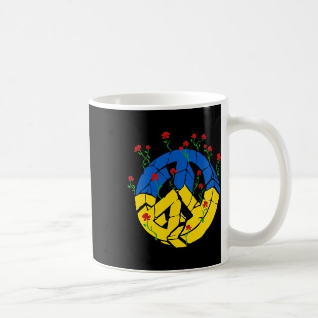 Caneca De Café Flores de Paz da Bandeira da Ucrânia (Direita)