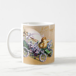 Caneca De Café Flores De Pintinho De Ovos De Páscoa Vintage