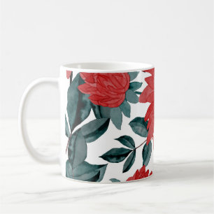 Caneca De Café Flores de Prados: Vintage Watercolor Sem Costura