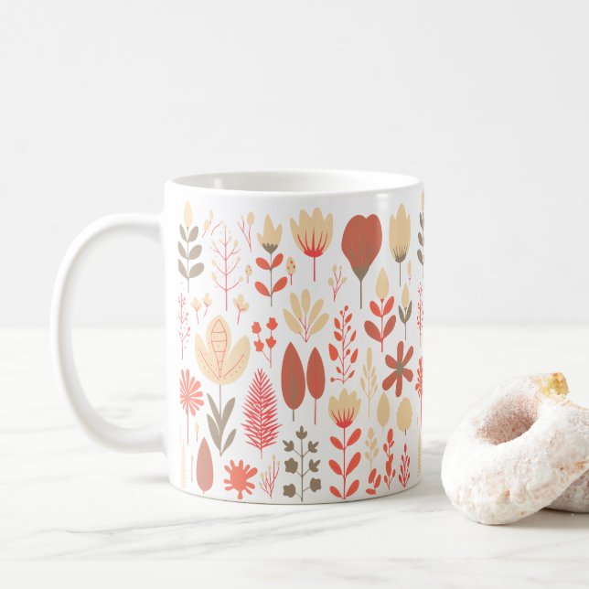 Caneca De Café Flores de primavera (Com Donut)