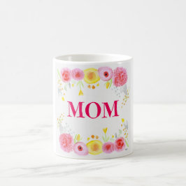 Caneca De Café Flores de primavera Dia de as mães Lama Branca