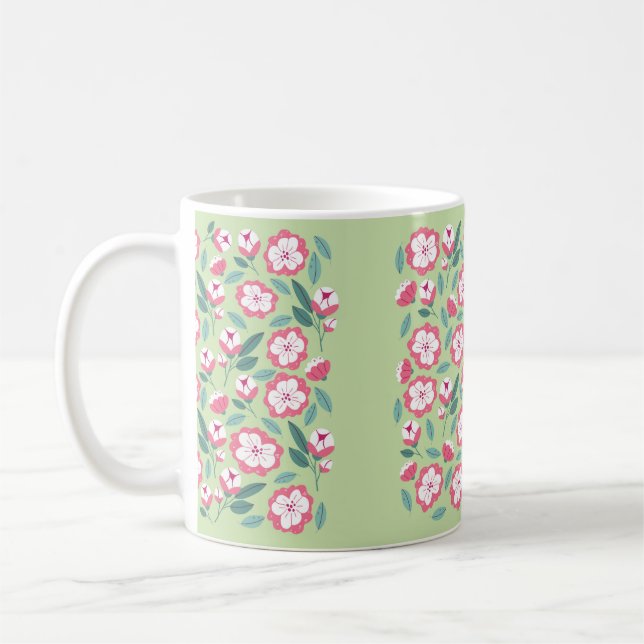 Caneca De Café Flores de primavera e plantas aromáticas, sem cost (Esquerda)
