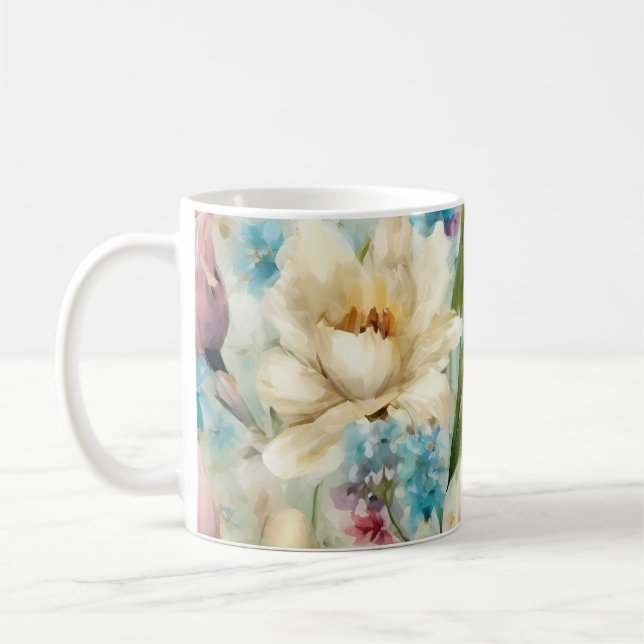 Caneca De Café Flores de primavera no Estilo do Impressionismo (Esquerda)