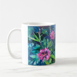 Caneca De Café flores de rododendro, pintura impressionista